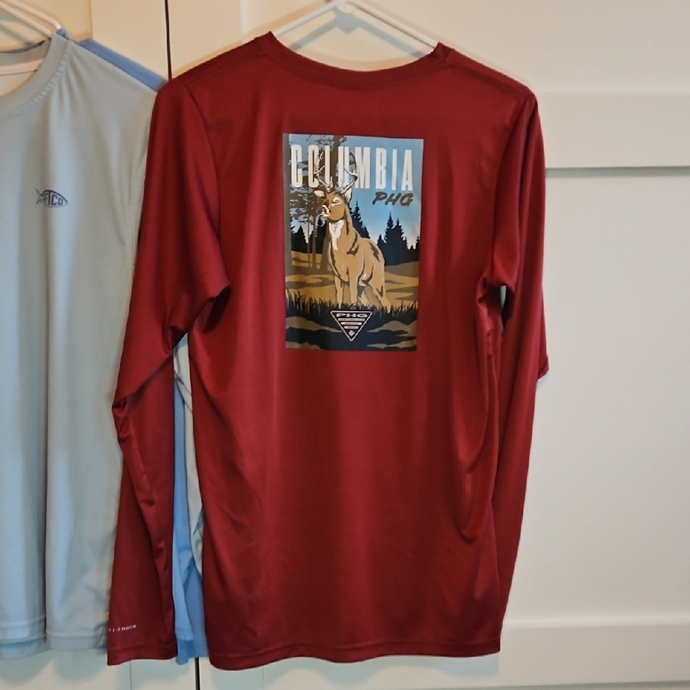 AFTCO Kids Long Sleeve Tees - Light Blue, Blue, and Red - Picture 6 of 10